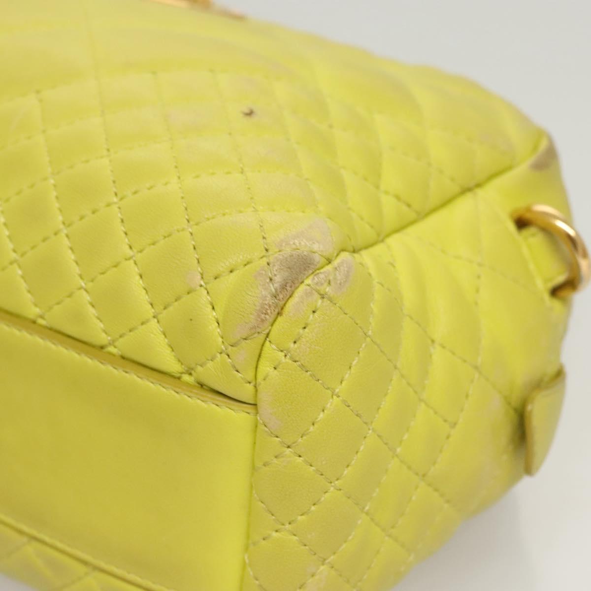 VERSACE Hand Bag Leather Green Gold Auth 125242