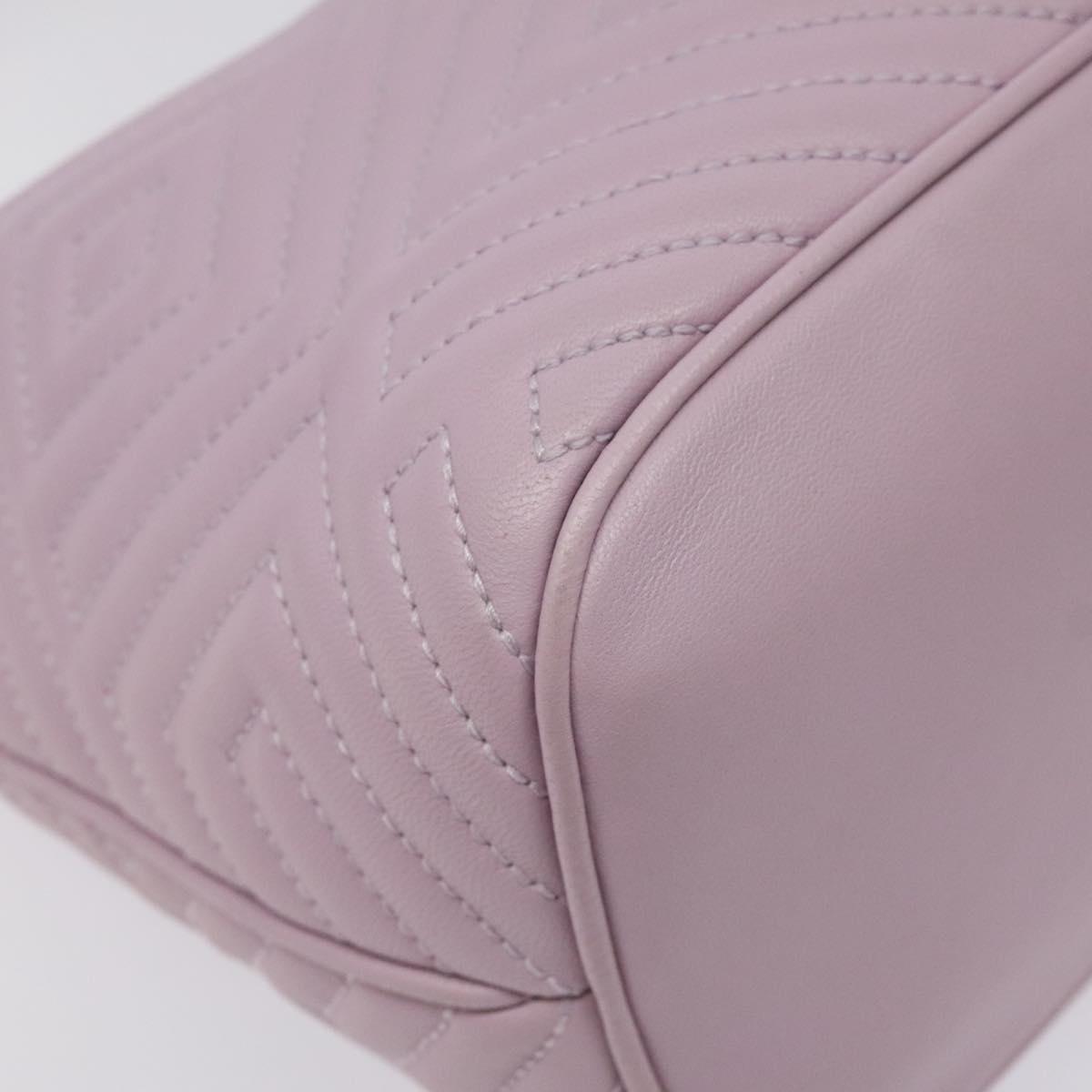 BALLY Shoulder Bag Leather Purple Silver Auth 125246