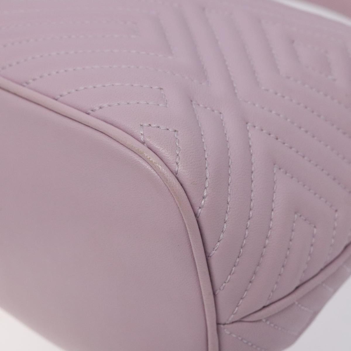 BALLY Shoulder Bag Leather Purple Silver Auth 125246