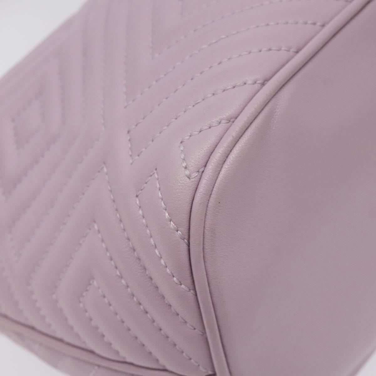 BALLY Shoulder Bag Leather Purple Silver Auth 125246