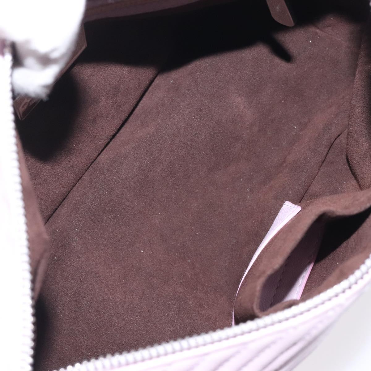 BALLY Shoulder Bag Leather Purple Silver Auth 125246