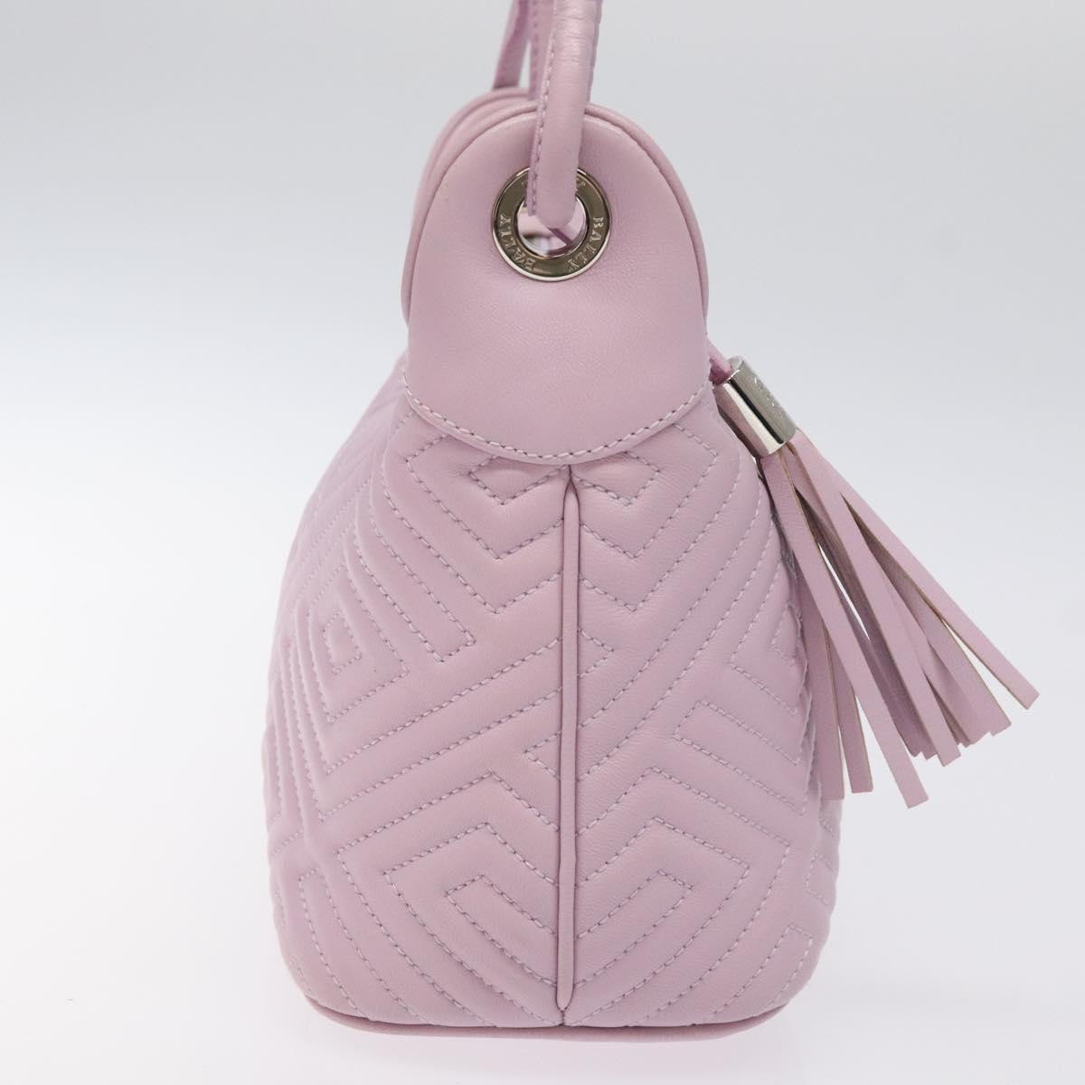 BALLY Shoulder Bag Leather Purple Silver Auth 125246