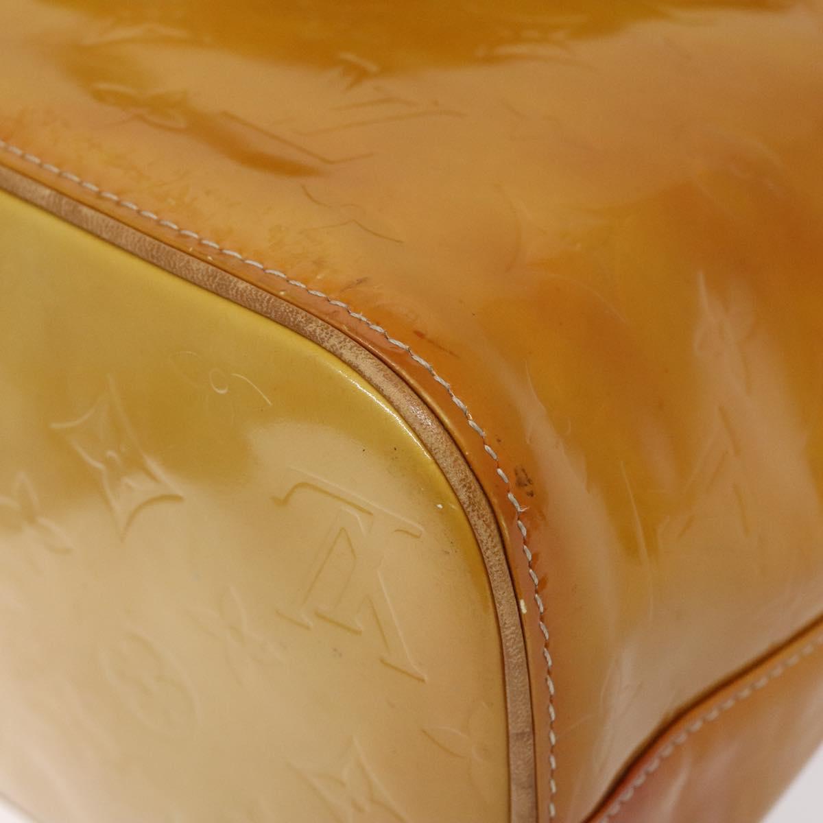 LOUIS VUITTON Monogram Vernis Houston Hand Bag Beige M91004 LV Auth 125261