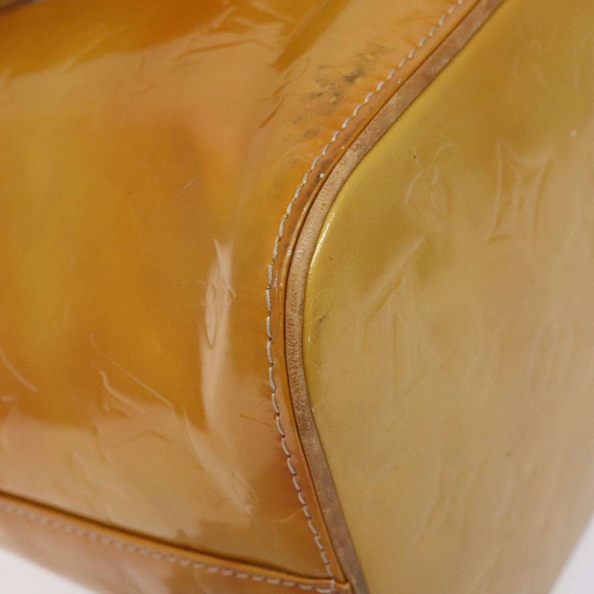 LOUIS VUITTON Monogram Vernis Houston Hand Bag Beige M91004 LV Auth 125261