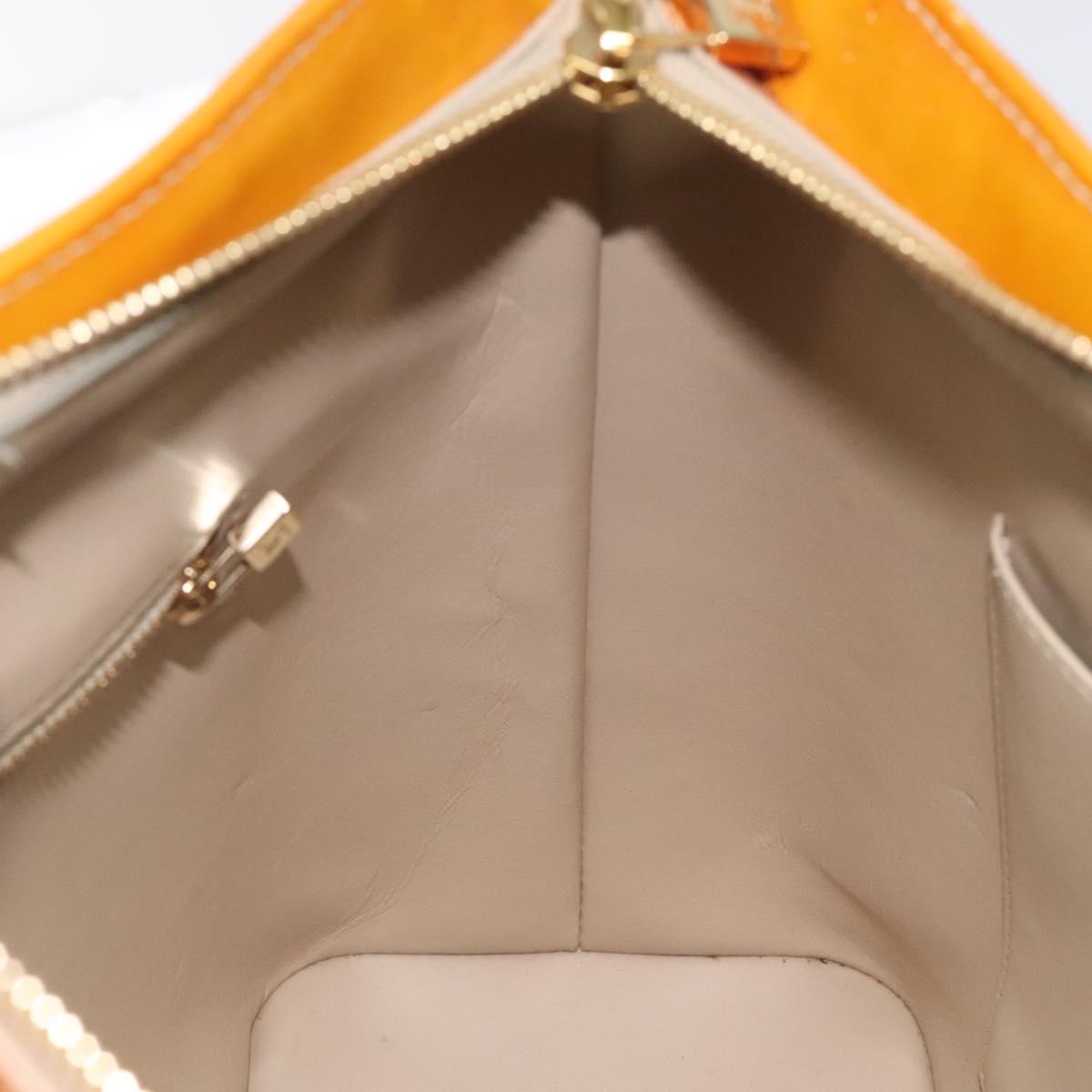 LOUIS VUITTON Monogram Vernis Houston Hand Bag Beige M91004 LV Auth 125261