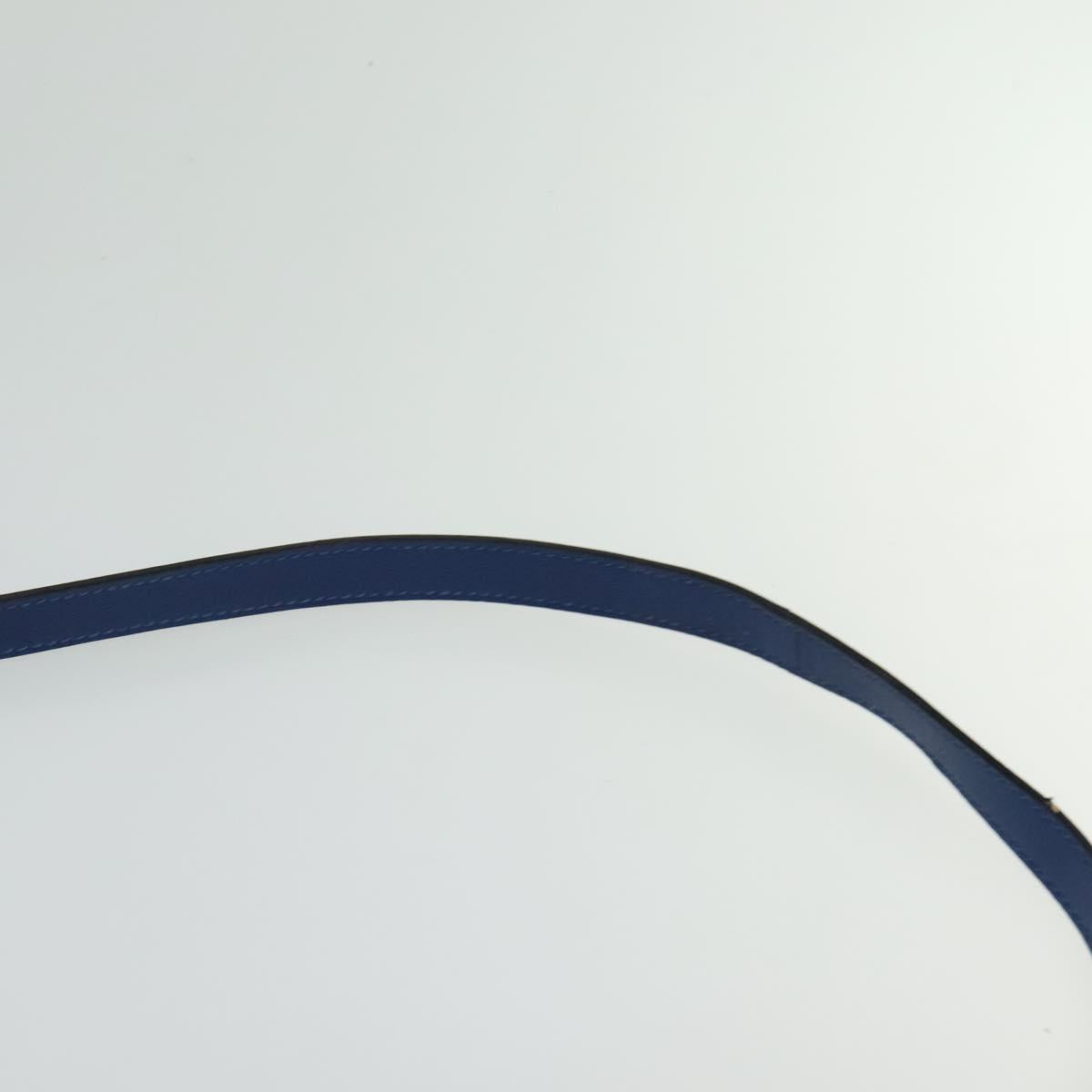 CELINE Hand Bag Leather 2way Blue Gold Auth 125270