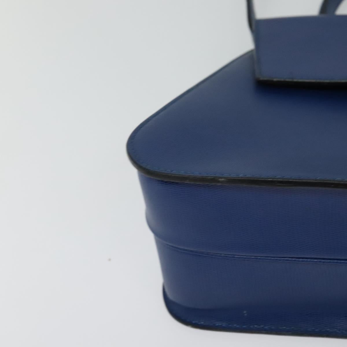 CELINE Hand Bag Leather 2way Blue Gold Auth 125270