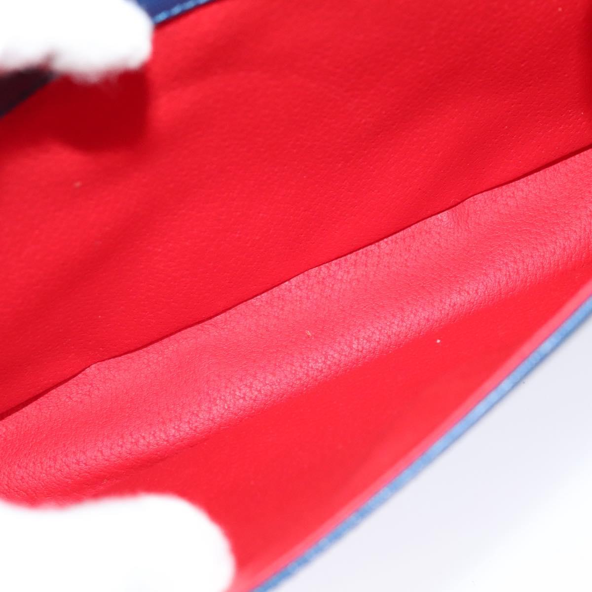 CELINE Hand Bag Leather 2way Blue Gold Auth 125270