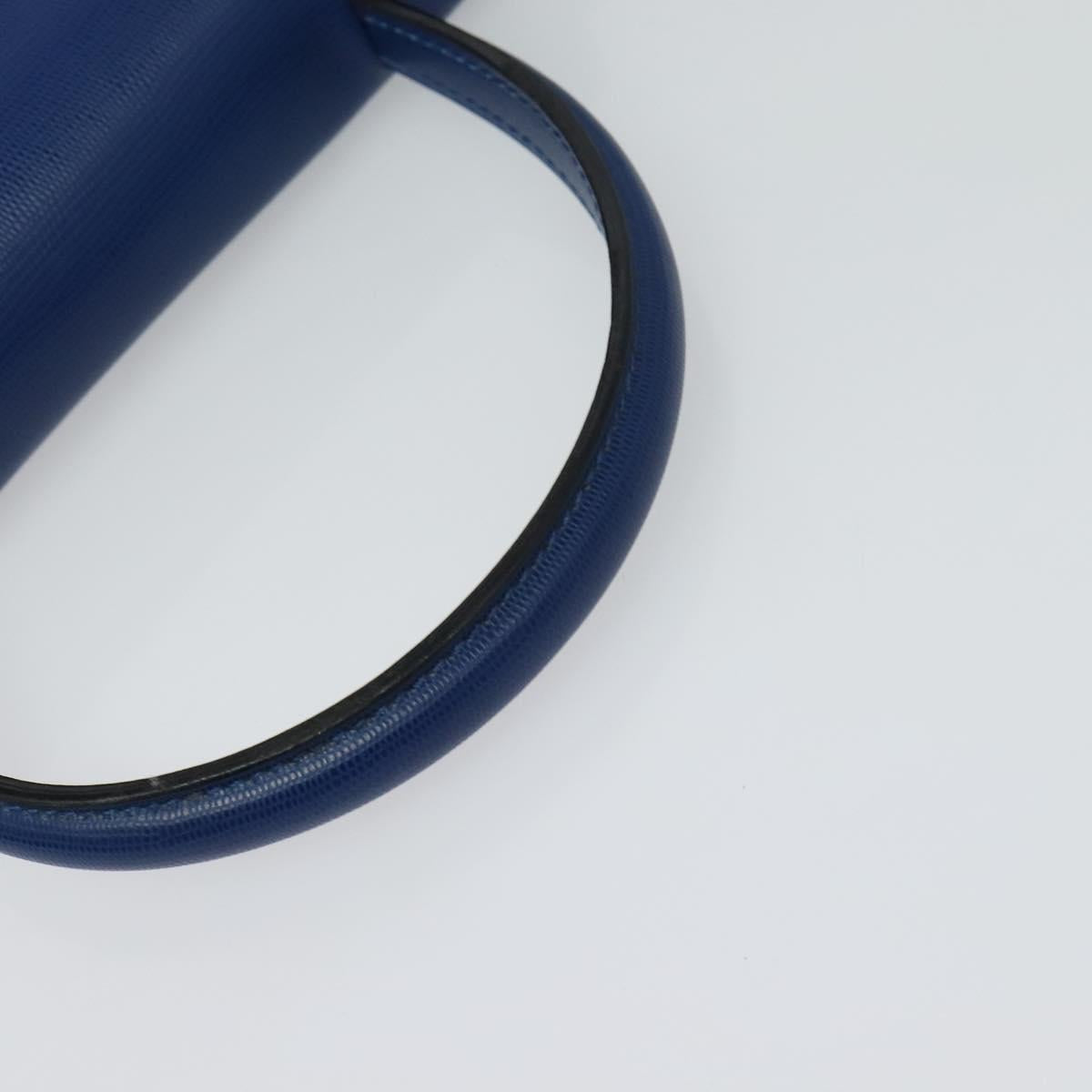 CELINE Hand Bag Leather 2way Blue Gold Auth 125270