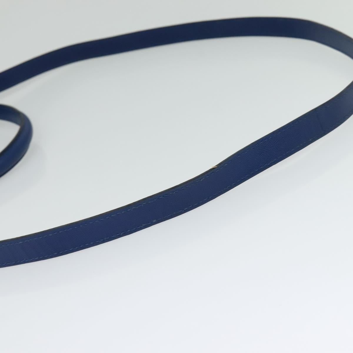 CELINE Hand Bag Leather 2way Blue Gold Auth 125270