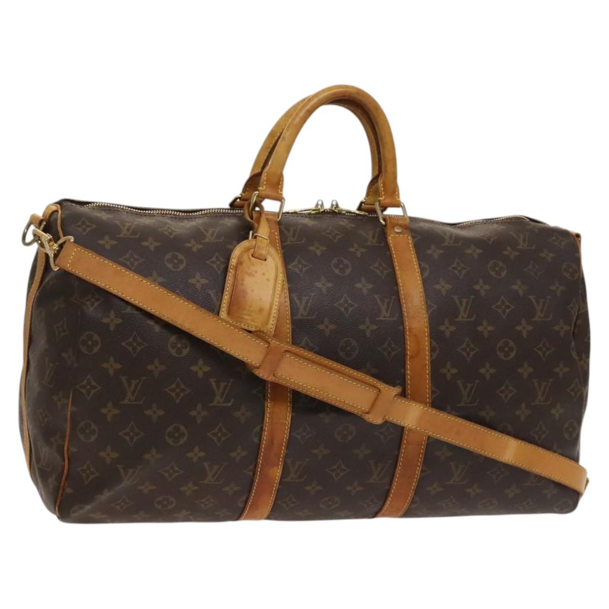 LOUIS VUITTON Monogram Keepall Bandouliere 50 Boston Bag M41416 LV Auth 125289