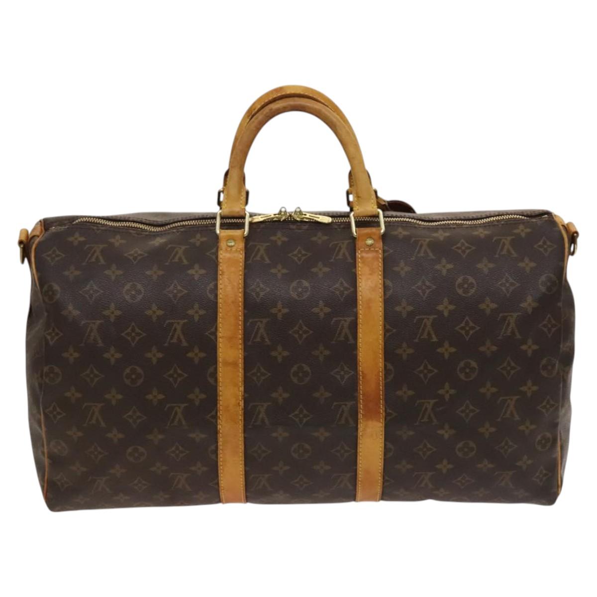LOUIS VUITTON Monogram Keepall Bandouliere 50 Boston Bag M41416 LV Auth 125289