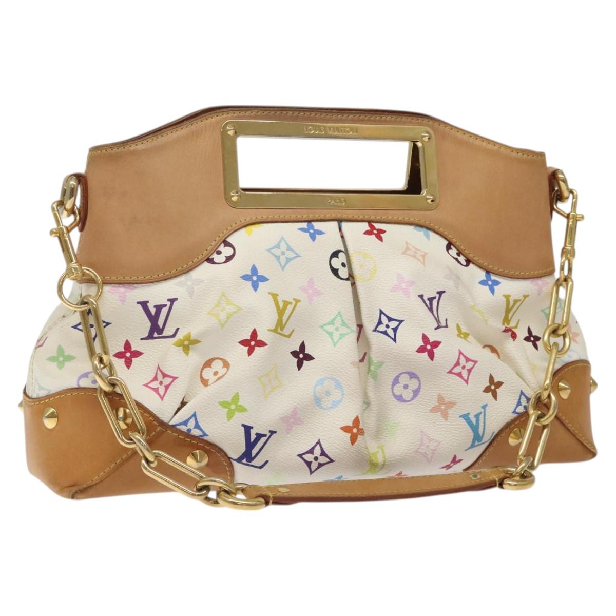 LOUIS VUITTON Monogram Multicolor Judy MM Bag 2Way White M40255 LV Auth 125291