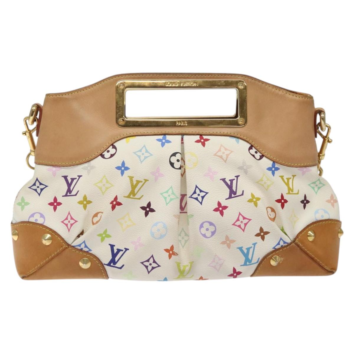 LOUIS VUITTON Monogram Multicolor Judy MM Bag 2Way White M40255 LV Auth 125291
