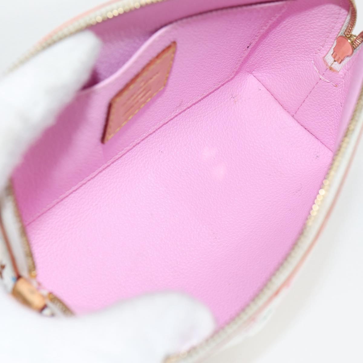 LOUIS VUITTON Monogram Multicolor Pochette Cosmetic White M47354 Auth 125292AV