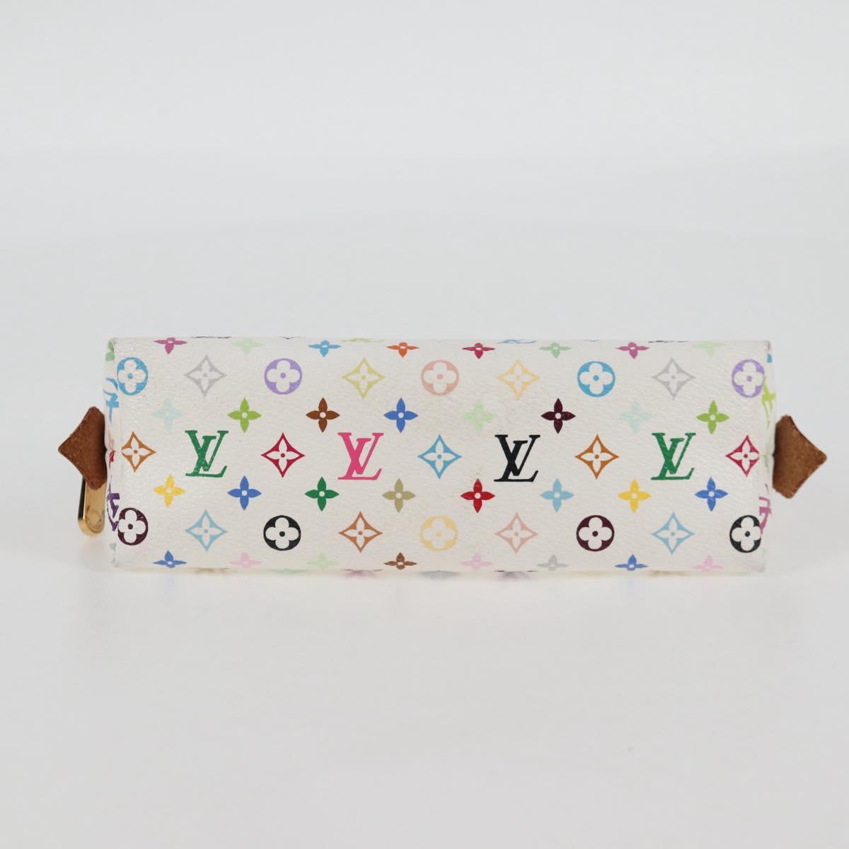 LOUIS VUITTON Monogram Multicolor Pochette Cosmetic White M47354 Auth 125292AV