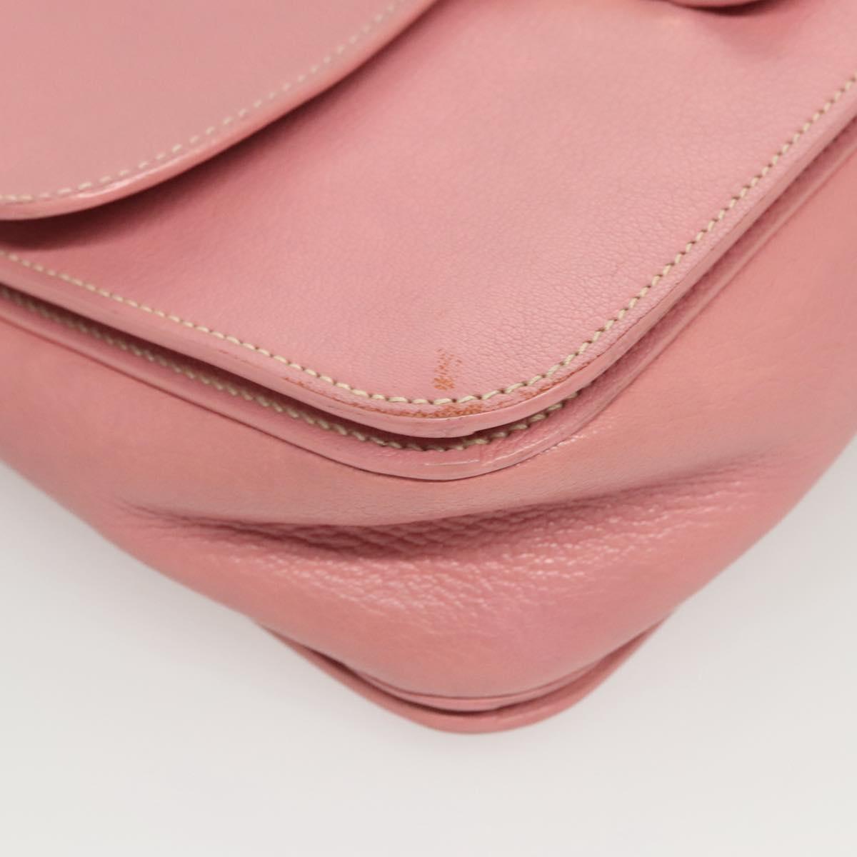 Miu Miu Hand Bag Leather 2way Pink Gold Auth 125296