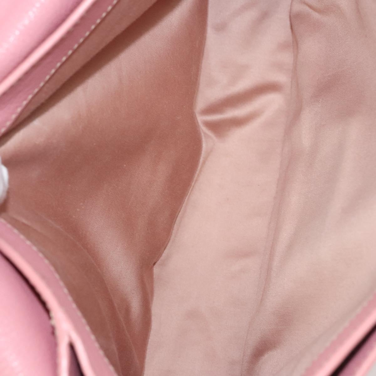 Miu Miu Hand Bag Leather 2way Pink Gold Auth 125296