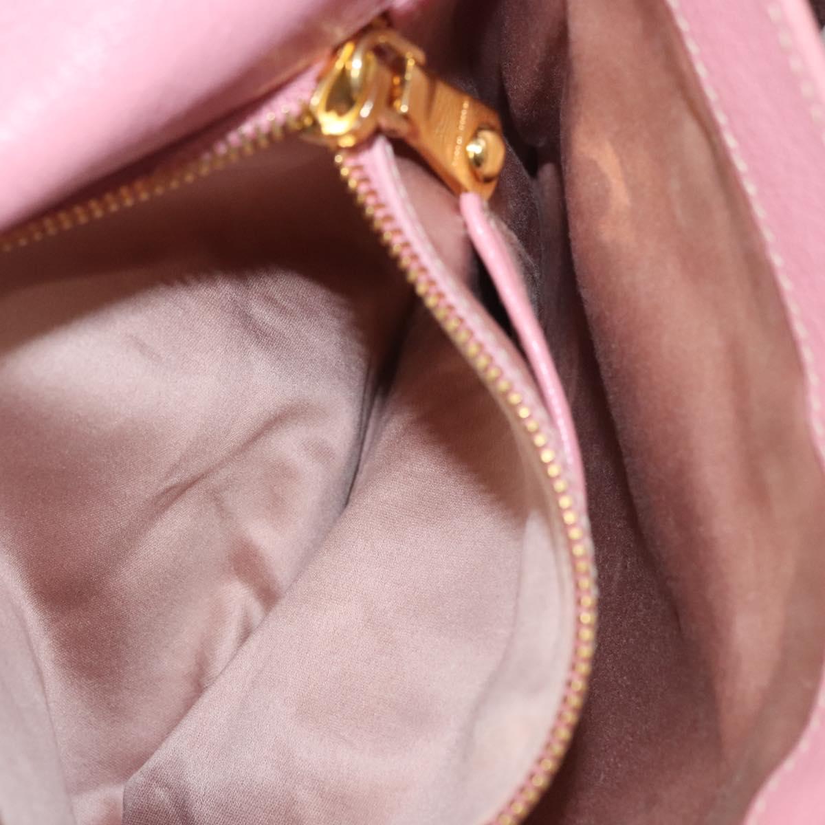 Miu Miu Hand Bag Leather 2way Pink Gold Auth 125296