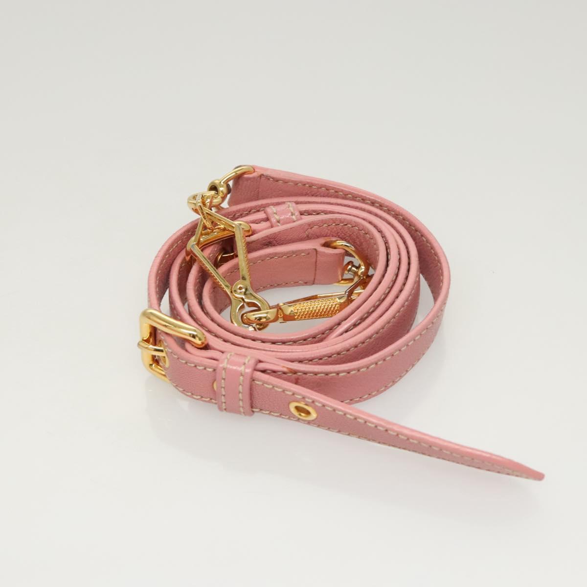 Miu Miu Hand Bag Leather 2way Pink Gold Auth 125296