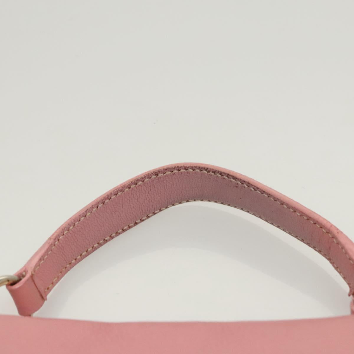 Miu Miu Hand Bag Leather 2way Pink Gold Auth 125296