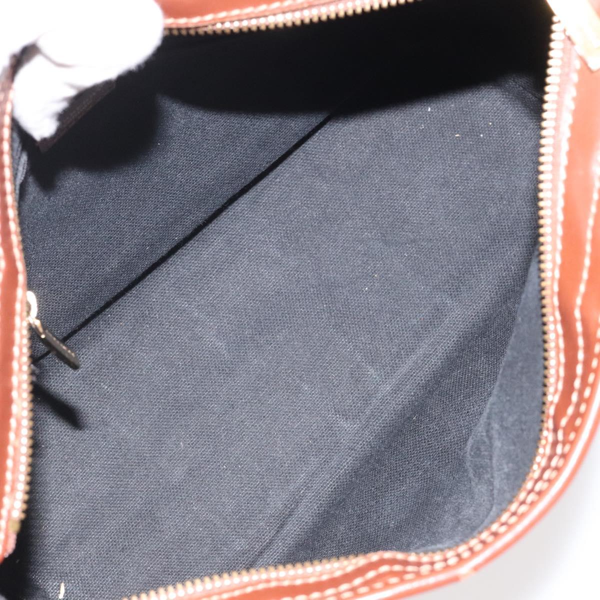 BURBERRY Nova Check Shoulder Bag PVC Beige Gold Auth 125301