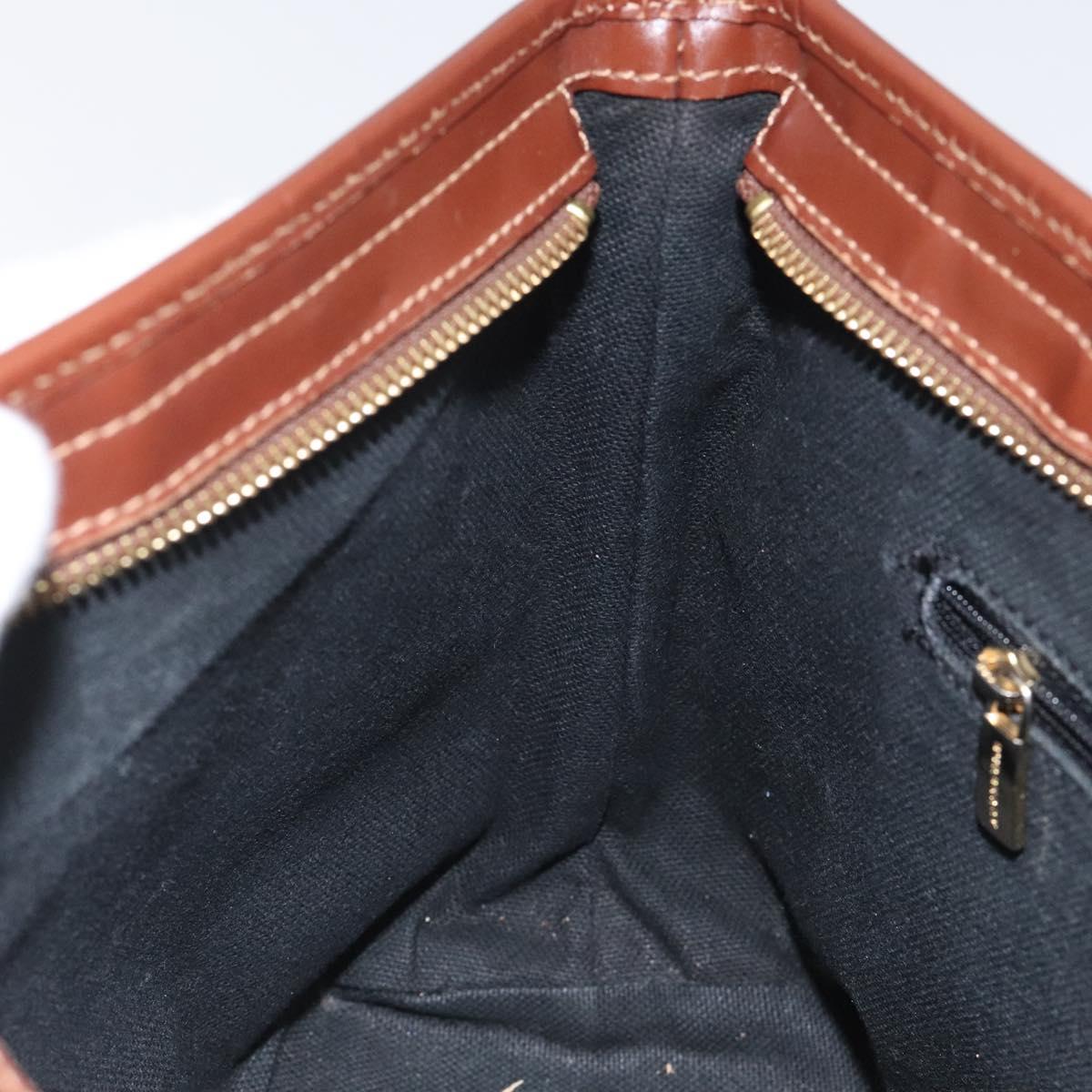 BURBERRY Nova Check Shoulder Bag PVC Beige Gold Auth 125301