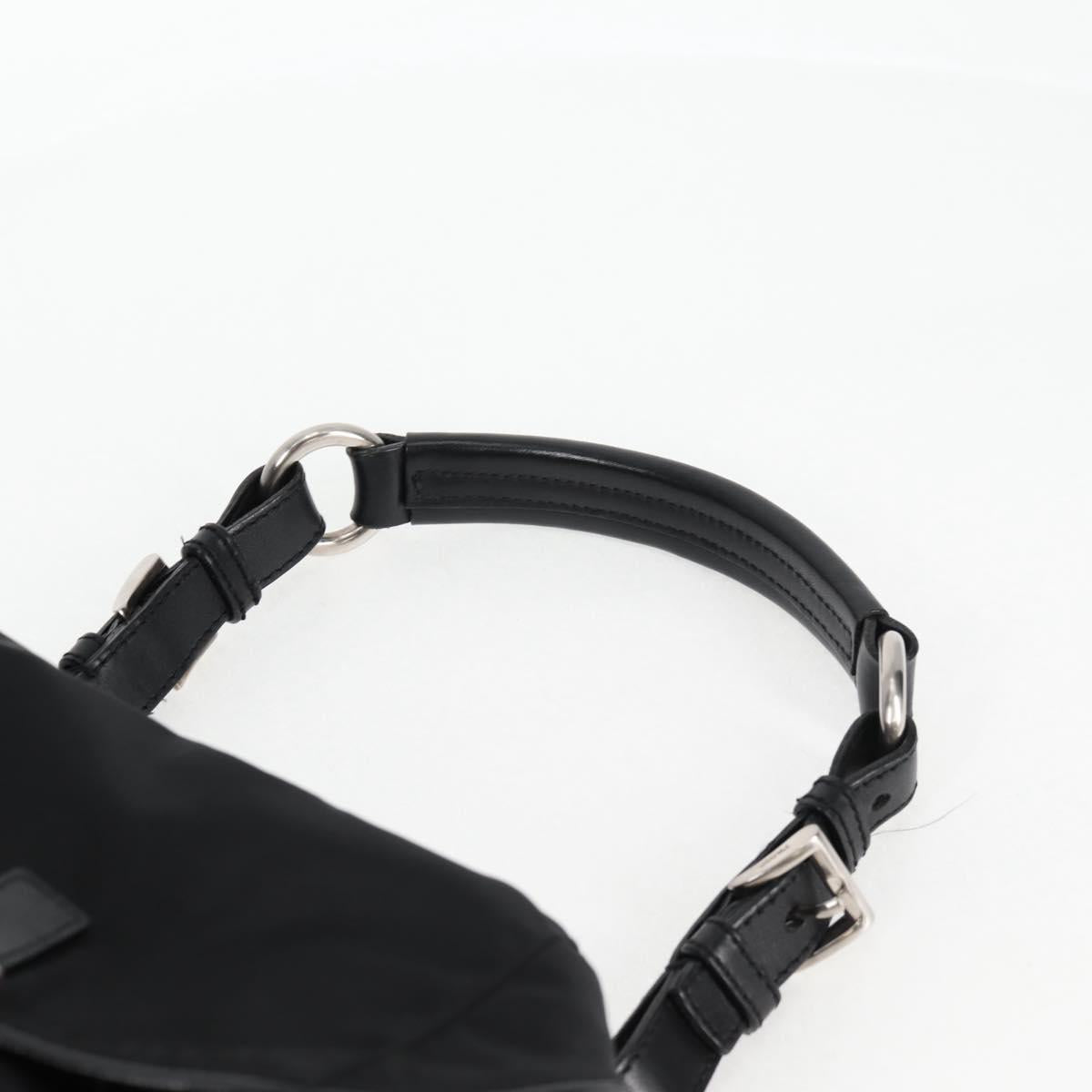 PRADA Shoulder Bag Nylon Black Silver Auth 125317V