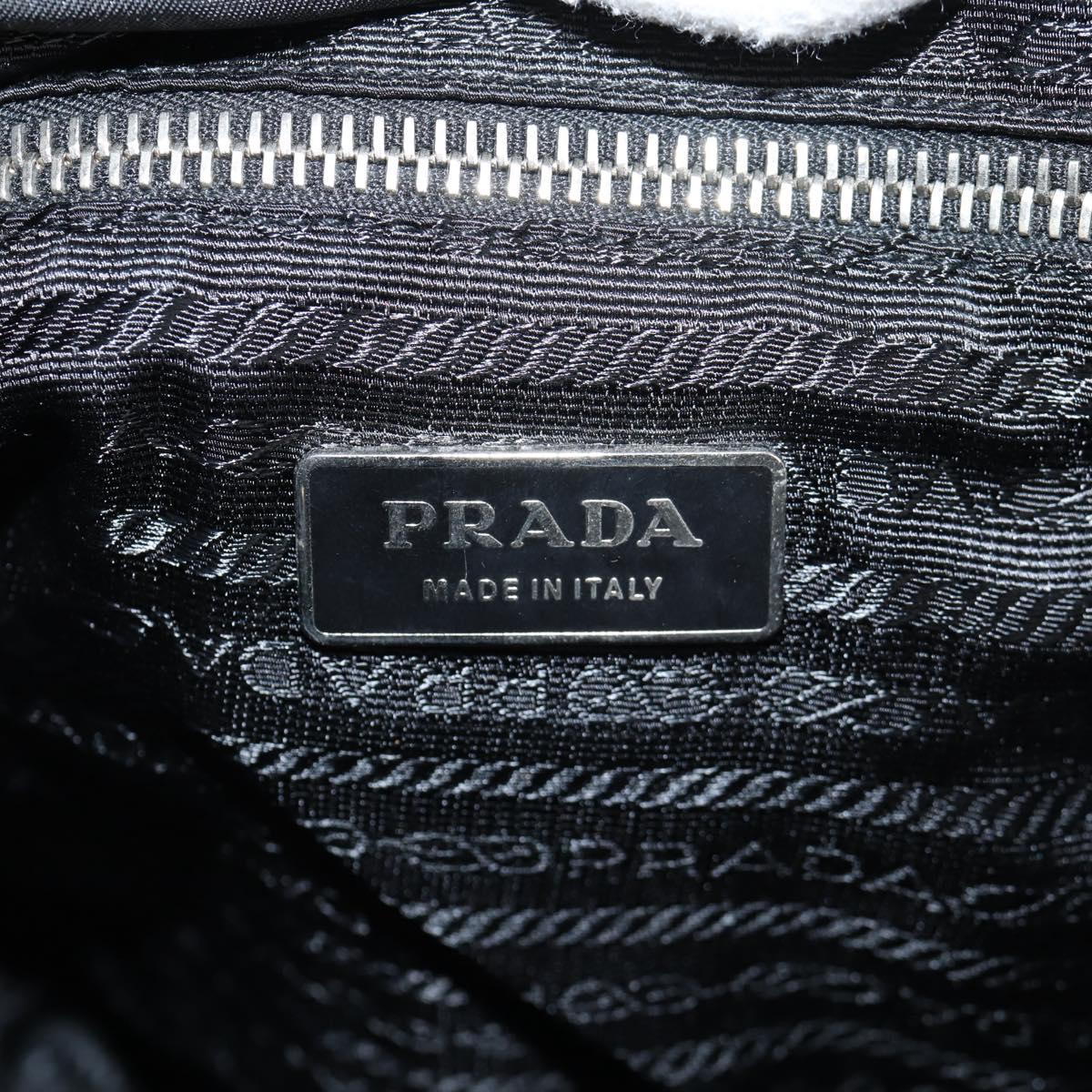 PRADA Shoulder Bag Nylon Black Silver Auth 125317V