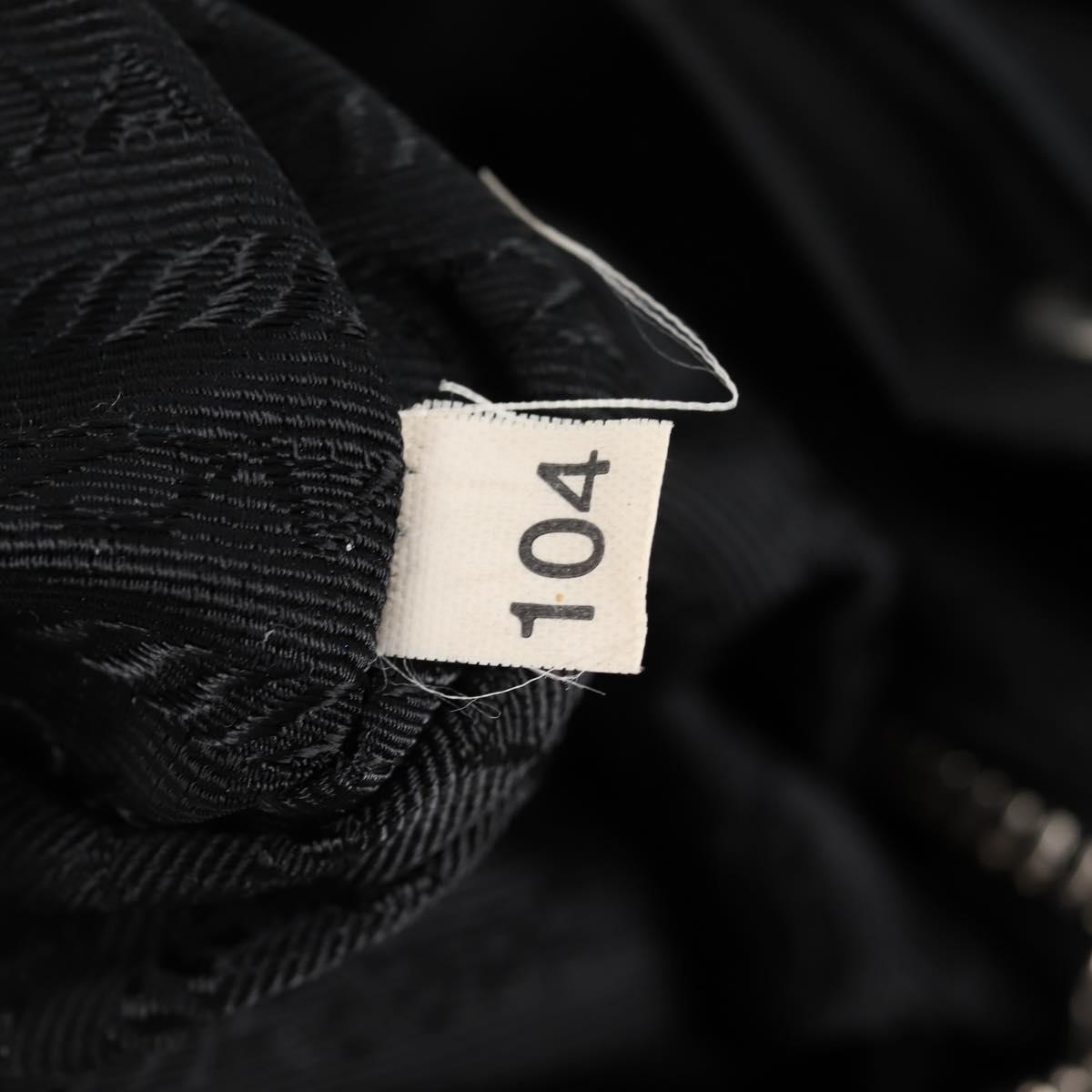 PRADA Shoulder Bag Nylon Black Silver Auth 125317V