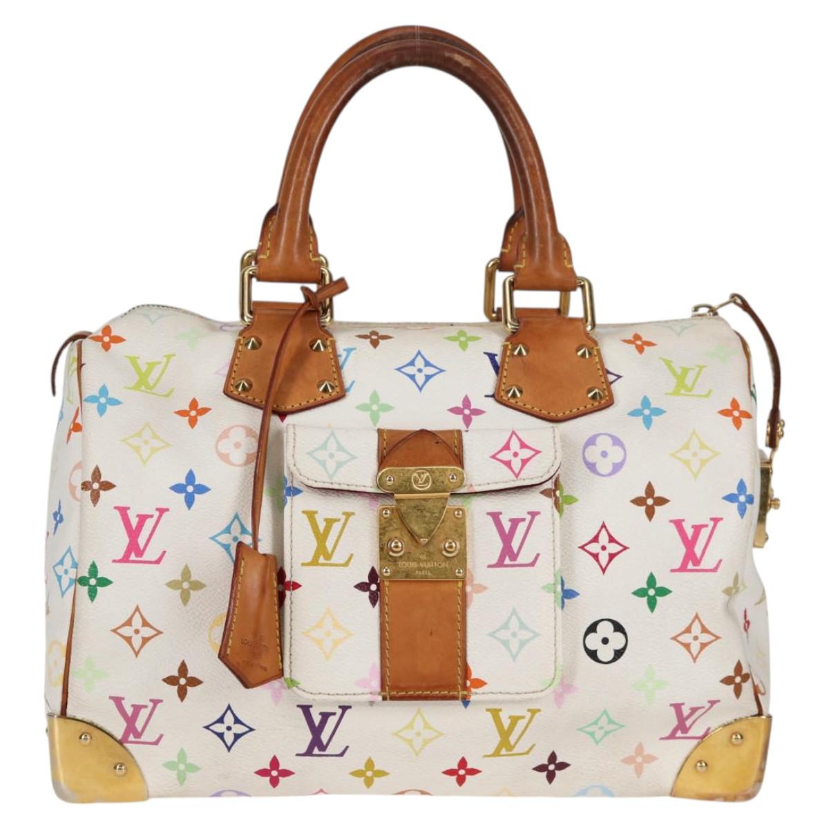 LOUIS VUITTON Monogram Multicolor Speedy 30 Hand Bag White M92643 Auth 125341V