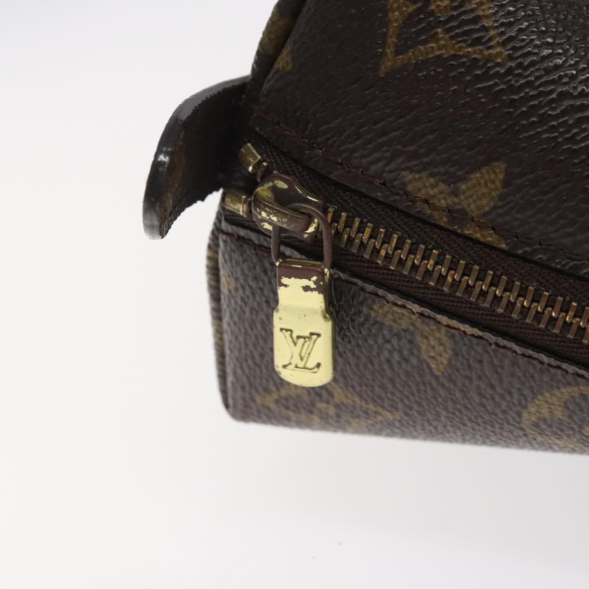 LOUIS VUITTON Monogram Trousse Demi Ronde Cosmetic Pouch M47520 LV Auth 125342
