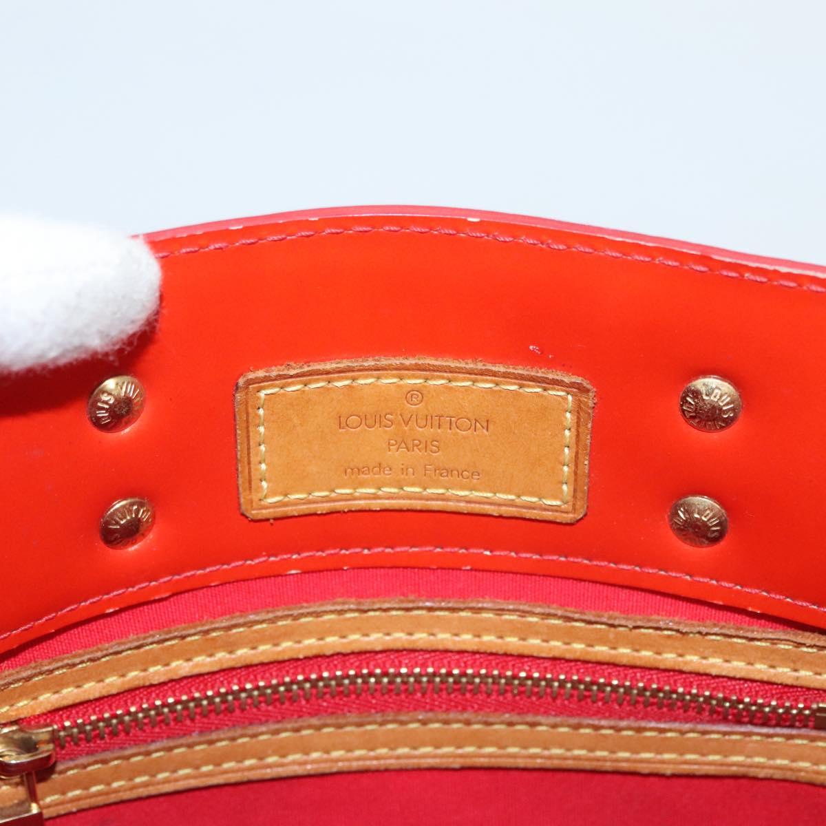 LOUIS VUITTON Monogram Vernis Reade PM Hand Bag Red Rouge M91088 LV Auth 125359