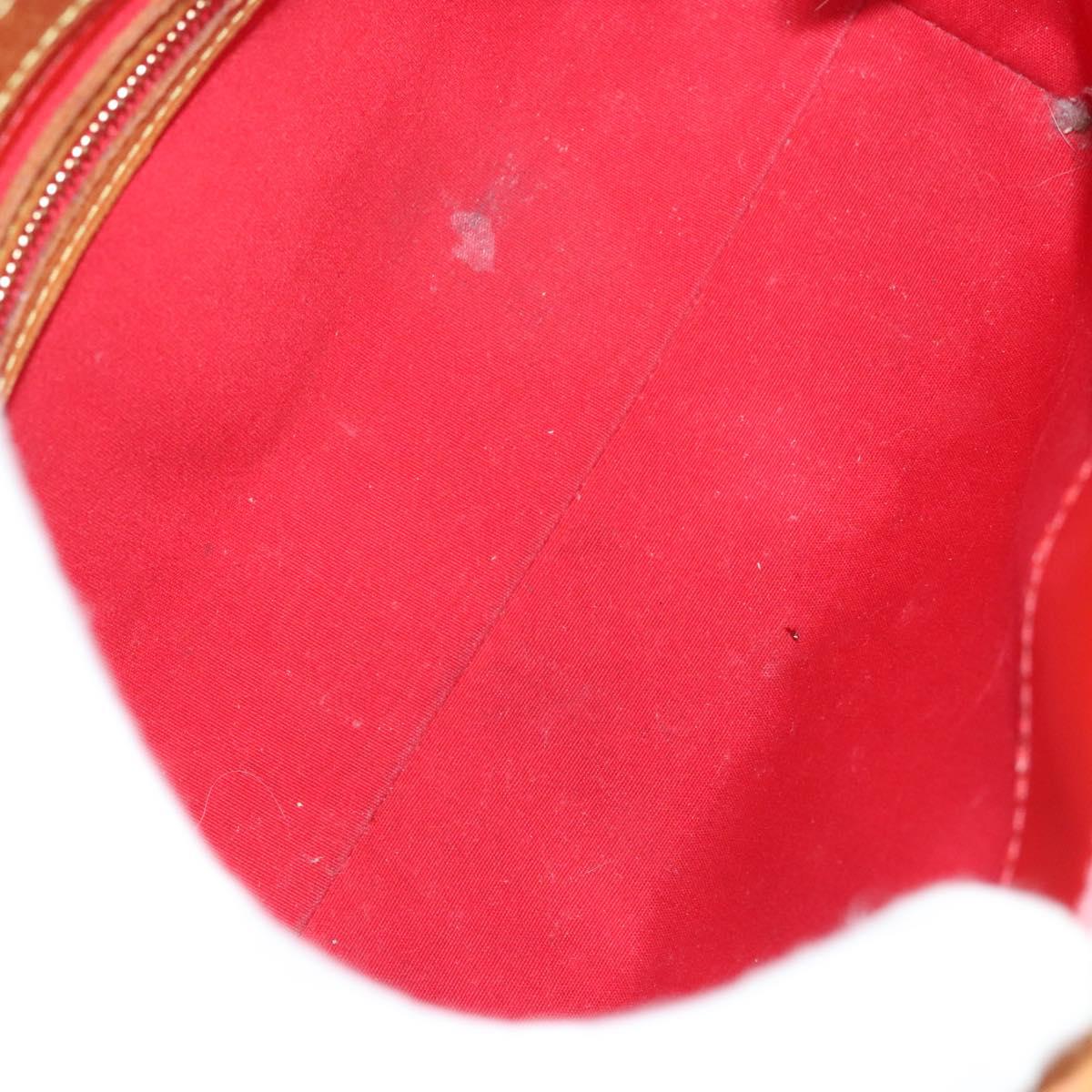 LOUIS VUITTON Monogram Vernis Reade PM Hand Bag Red Rouge M91088 LV Auth 125359