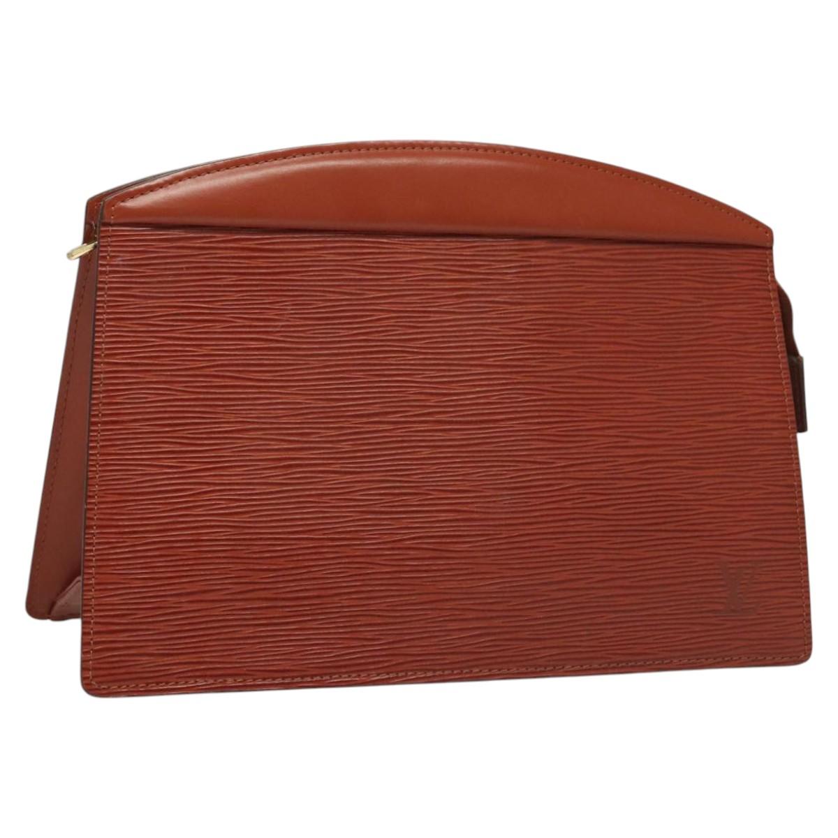 LOUIS VUITTON Epi Trousse Crete Pouch Brown M48403 LV Auth 125363