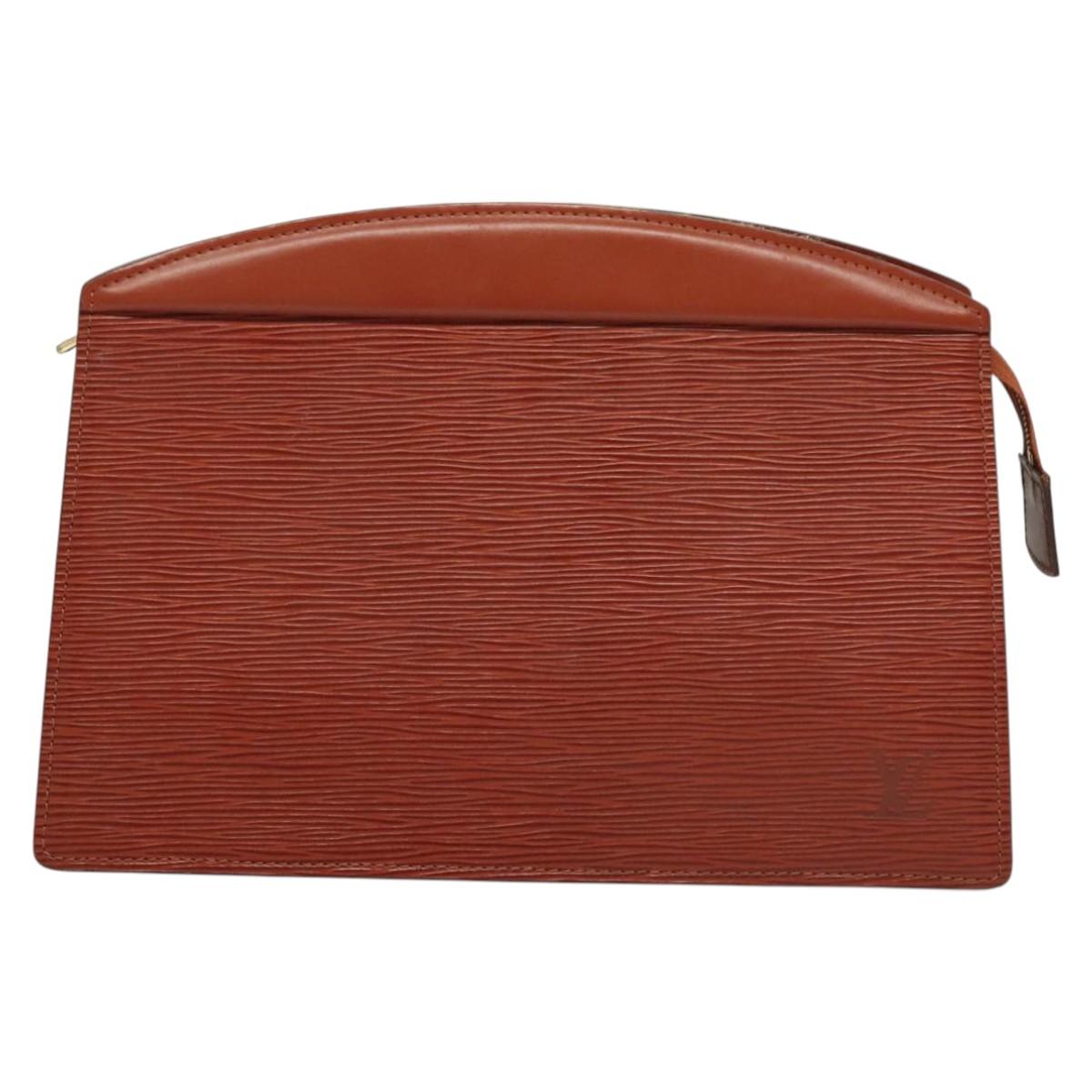 LOUIS VUITTON Epi Trousse Crete Pouch Brown M48403 LV Auth 125363