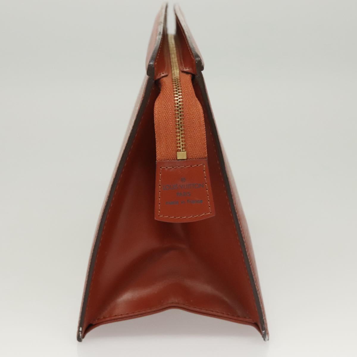 LOUIS VUITTON Epi Trousse Crete Pouch Brown M48403 LV Auth 125363