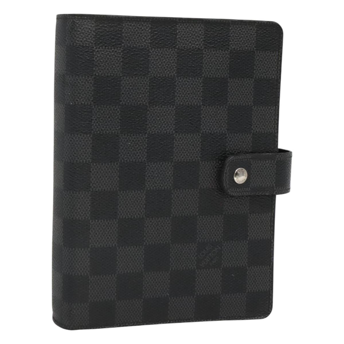 LOUIS VUITTON Damier Graphite Agenda MM Day Planner Cover R20242 LV Auth 125366