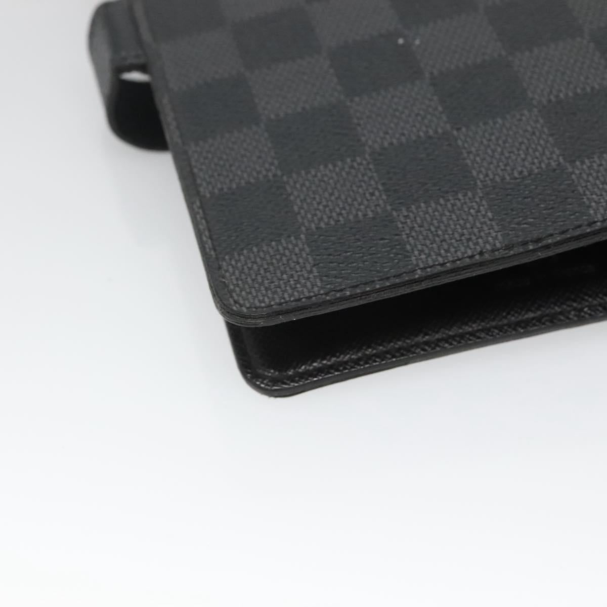 LOUIS VUITTON Damier Graphite Agenda MM Day Planner Cover R20242 LV Auth 125366