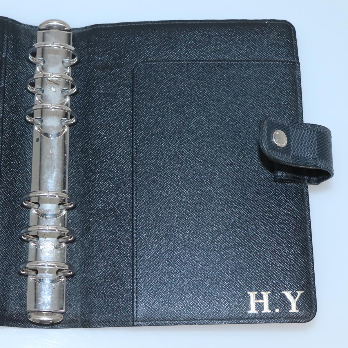 LOUIS VUITTON Damier Graphite Agenda MM Day Planner Cover R20242 LV Auth 125366