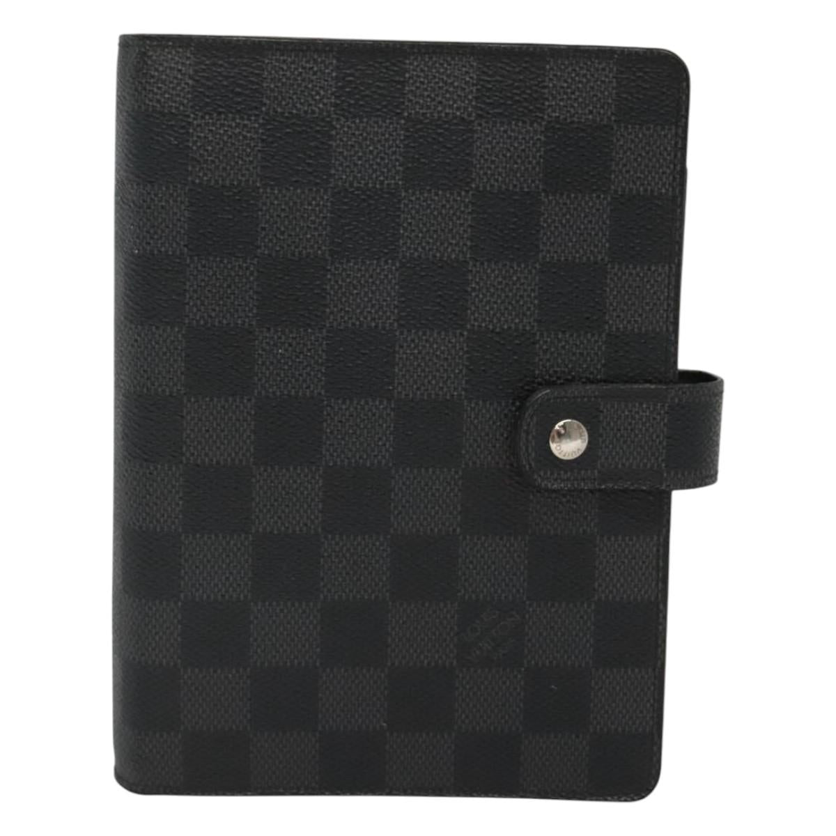LOUIS VUITTON Damier Graphite Agenda MM Day Planner Cover R20242 LV Auth 125366