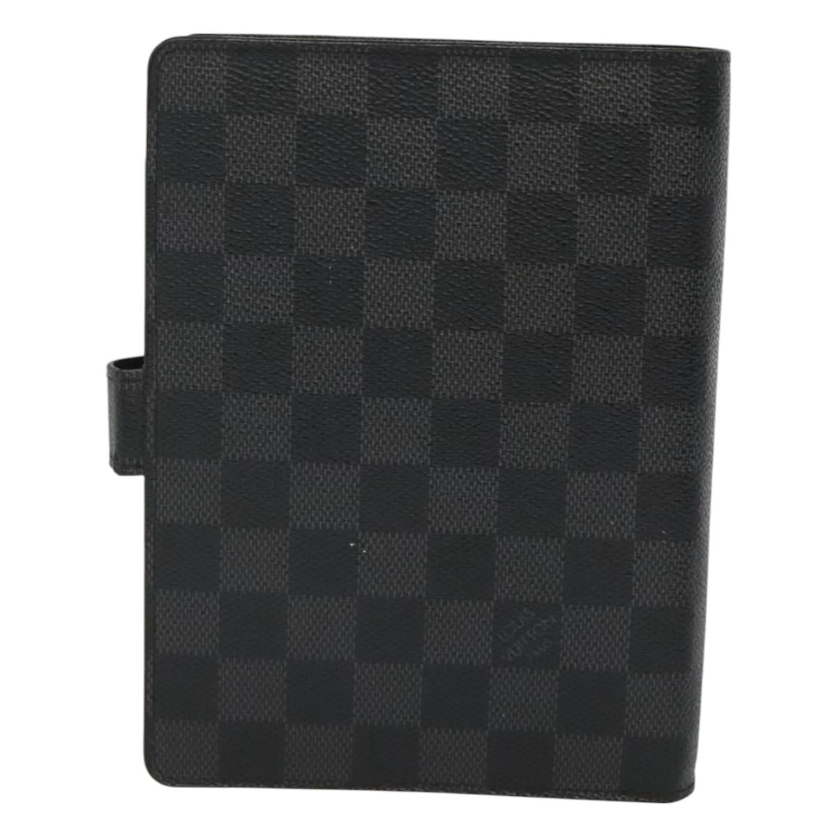 LOUIS VUITTON Damier Graphite Agenda MM Day Planner Cover R20242 LV Auth 125366