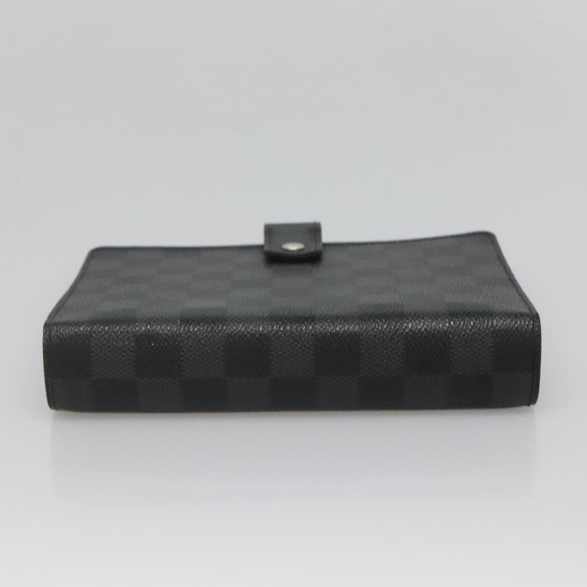 LOUIS VUITTON Damier Graphite Agenda MM Day Planner Cover R20242 LV Auth 125366