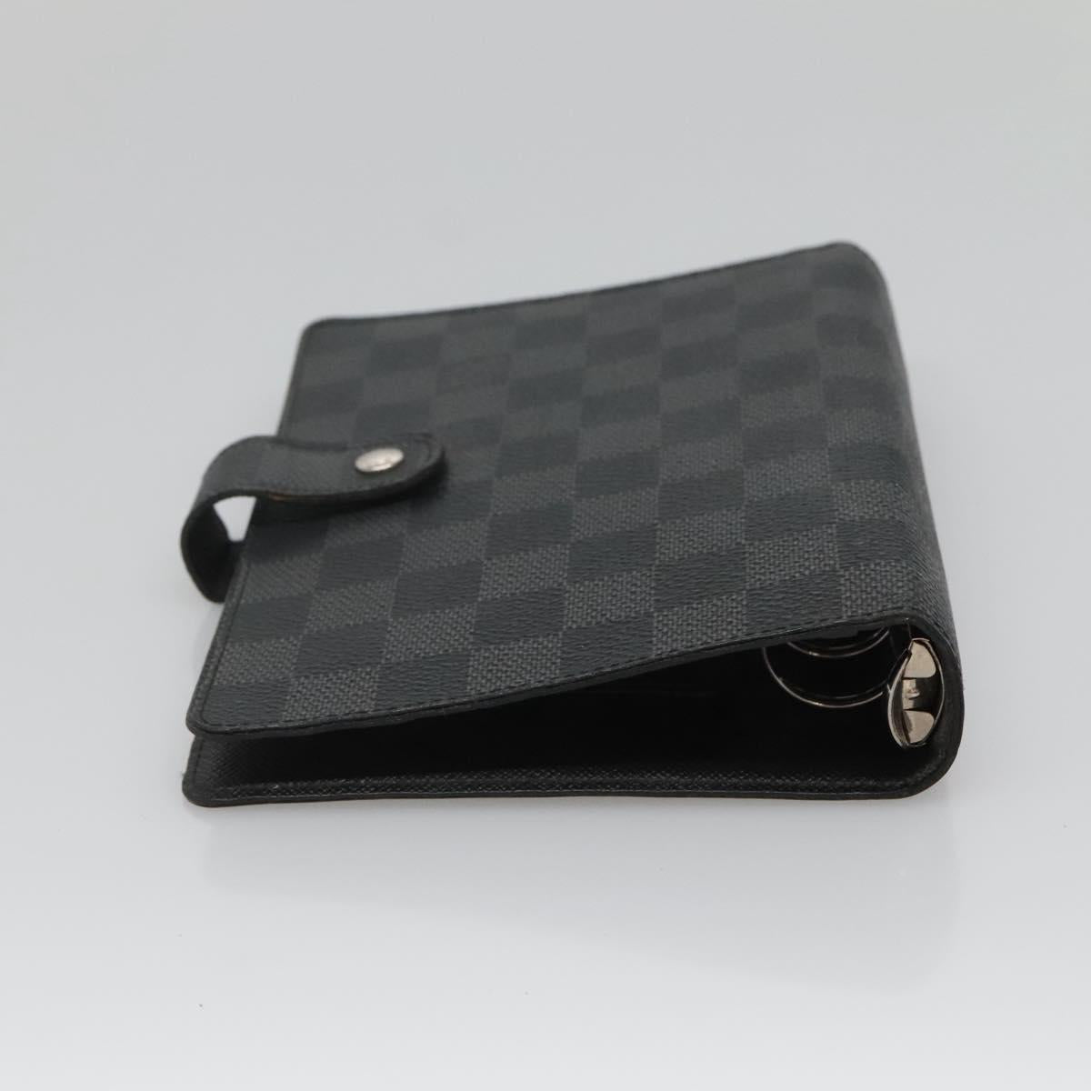 LOUIS VUITTON Damier Graphite Agenda MM Day Planner Cover R20242 LV Auth 125366