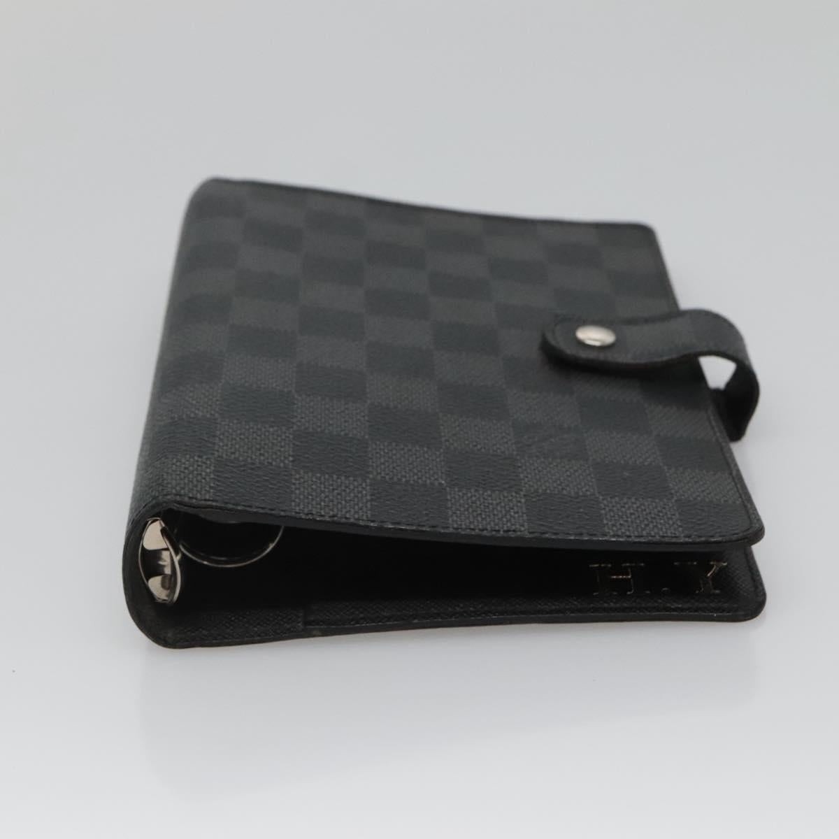 LOUIS VUITTON Damier Graphite Agenda MM Day Planner Cover R20242 LV Auth 125366