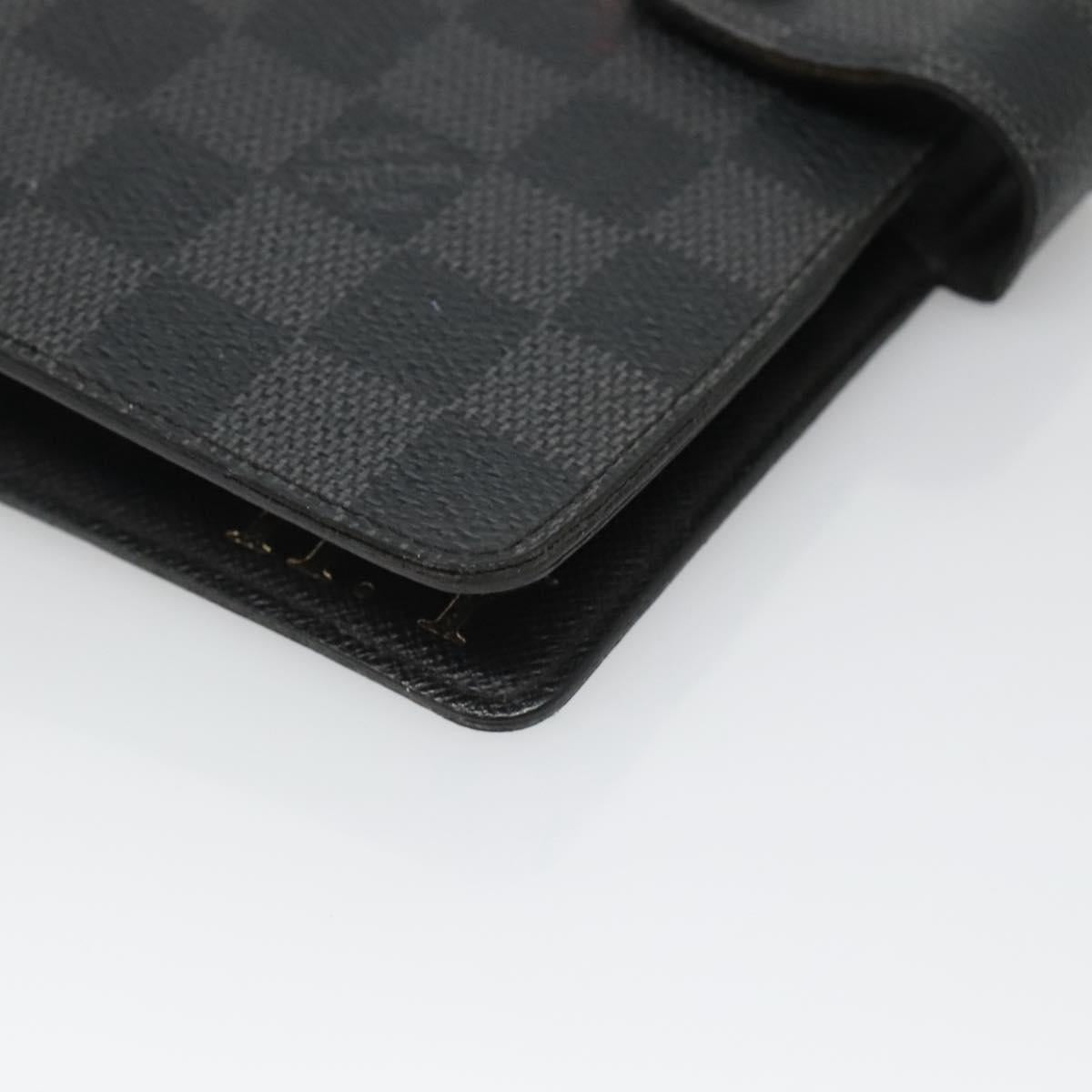 LOUIS VUITTON Damier Graphite Agenda MM Day Planner Cover R20242 LV Auth 125366