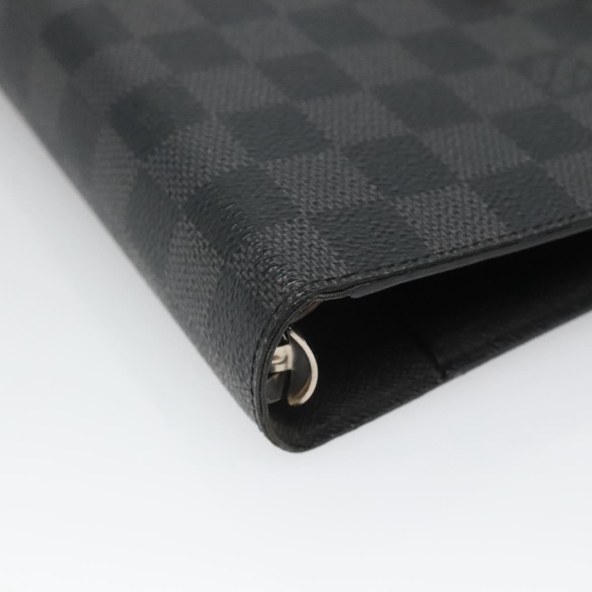 LOUIS VUITTON Damier Graphite Agenda MM Day Planner Cover R20242 LV Auth 125366