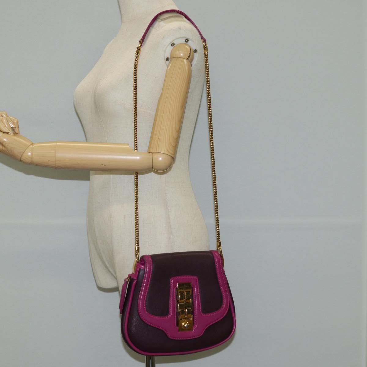 LOUIS VUITTON Art Deco Trapezio Shoulder Bag Leather Pink M97085 Auth 125367AV