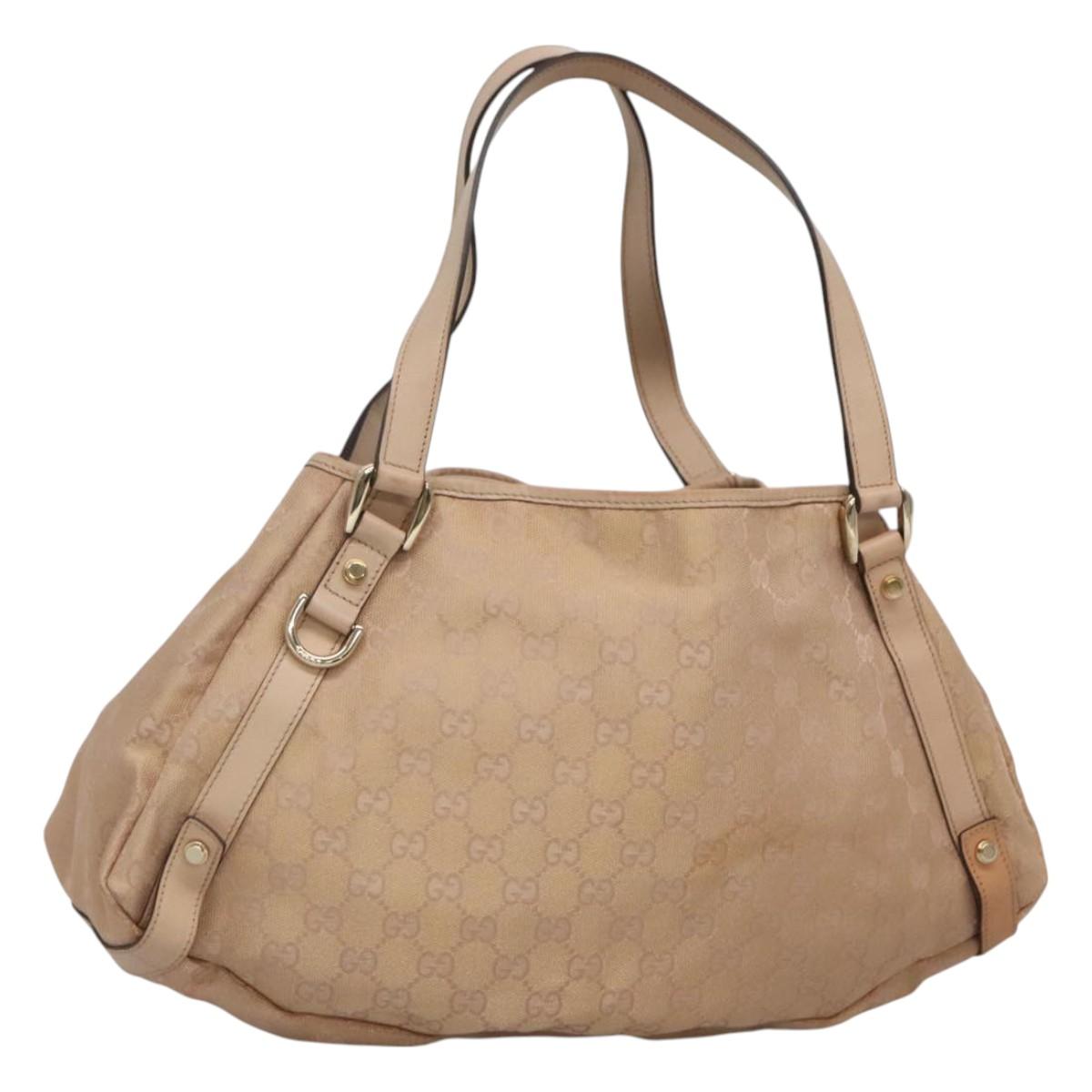 GUCCI GG Canvas Abbey Tote Bag Beige Gold 130736 Auth 125368