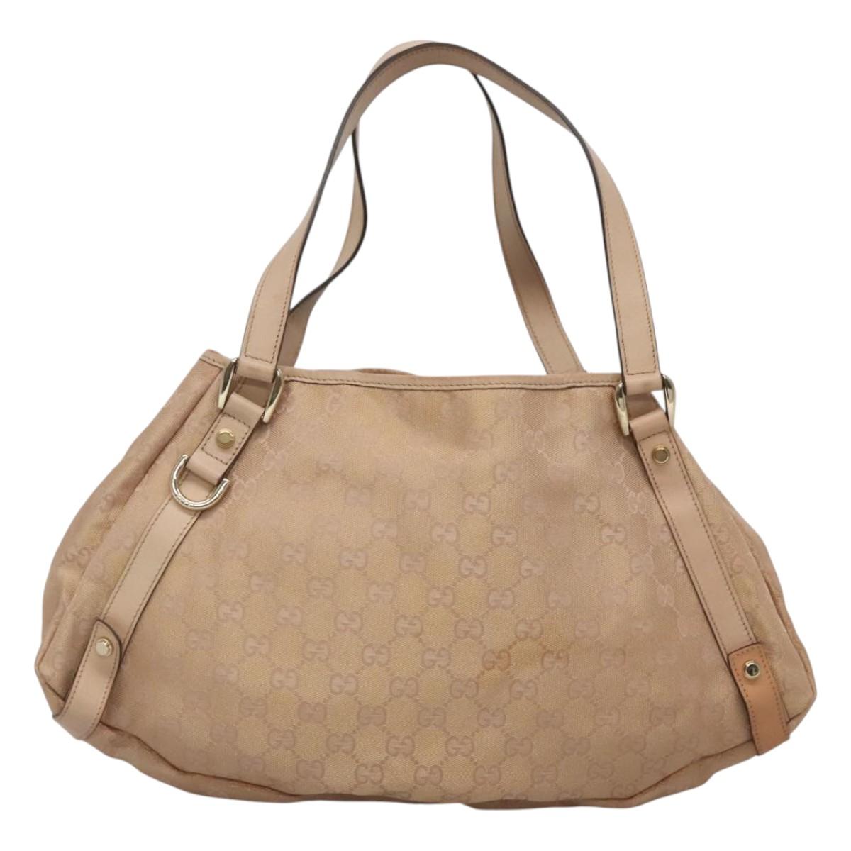 GUCCI GG Canvas Abbey Tote Bag Beige Gold 130736 Auth 125368